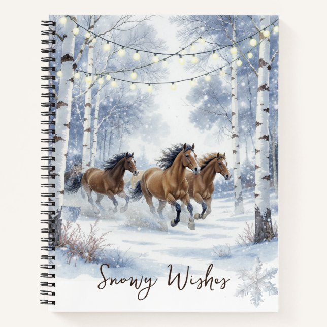 Rustic Horse Christmas  Notebook (Front)