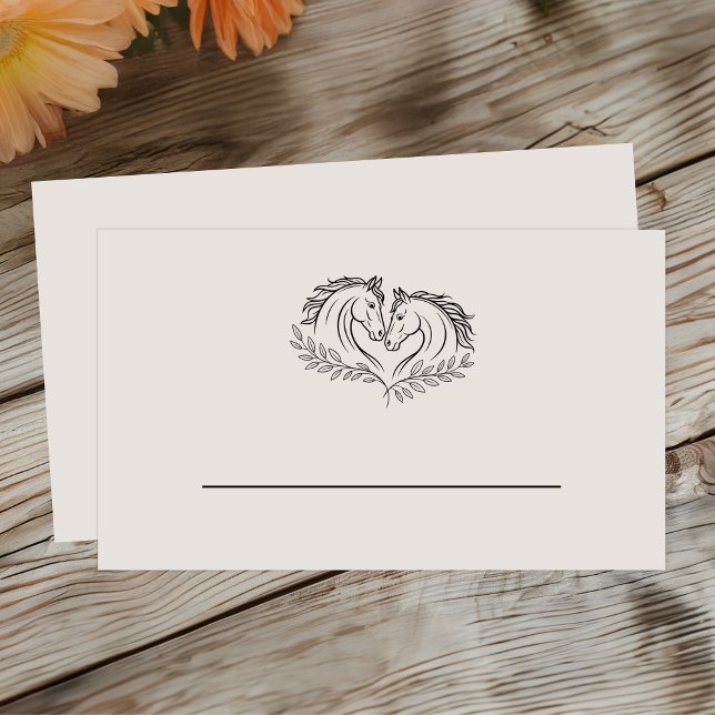 Rustic Horse Country Elegant Western Wedding Place Card (Creator Uploaded)