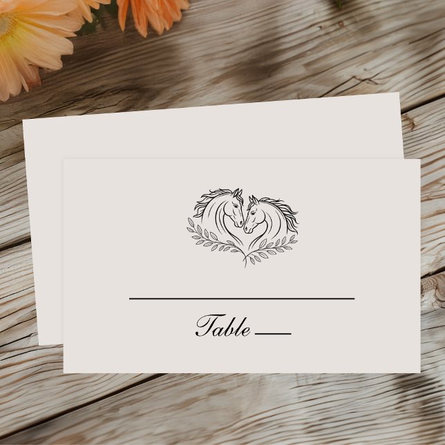 Rustic Horse Country Western Wedding Escort Place Card (Creator Uploaded)