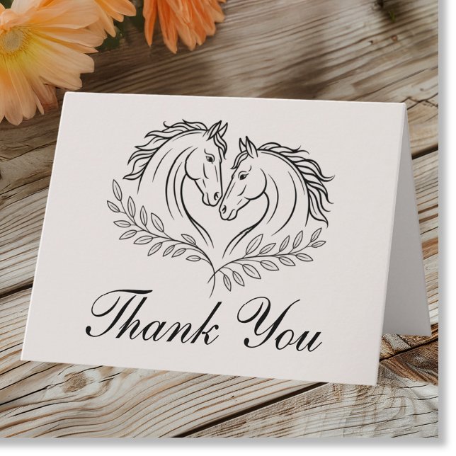 Rustic Horse Country Western Wedding Thank You Card (Creator Uploaded)