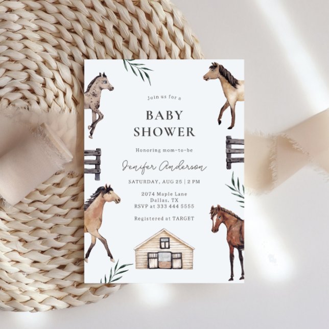 Rustic Horse Farm Baby Shower Invitation (Creator Uploaded)