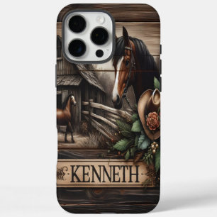 Rustic Horse Farm Sign iPhone 16 Pro Max Case