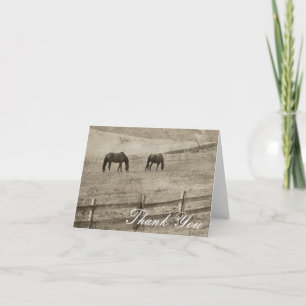 Rustic Horse Farm Thank You Card