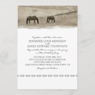 Rustic Horse Farm Wedding Invitation