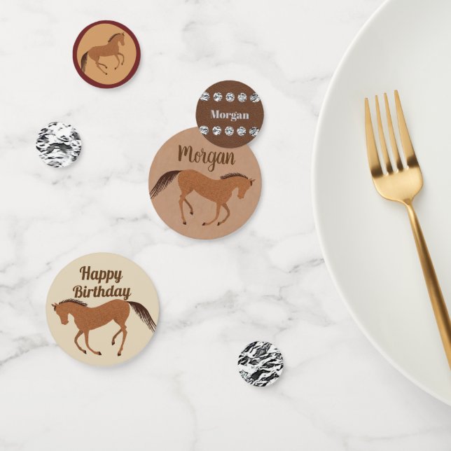 Rustic Horse Faux Leather Kids Birthday Decor Confetti (Group)