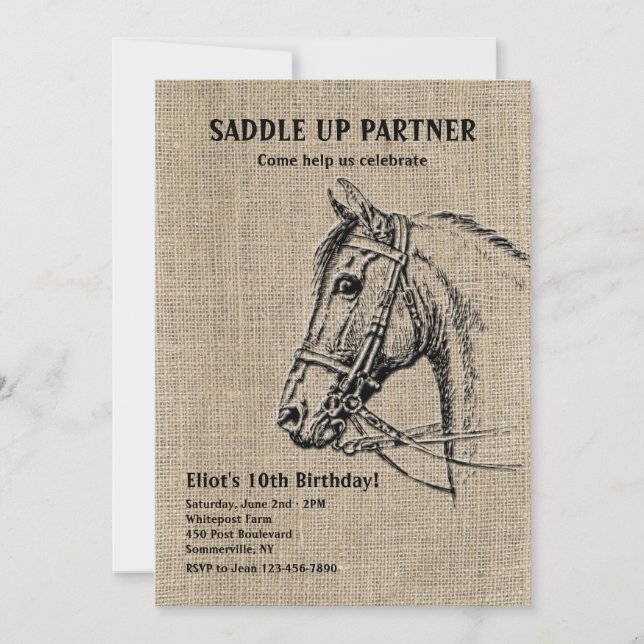 Rustic Horse Invitations (Front)
