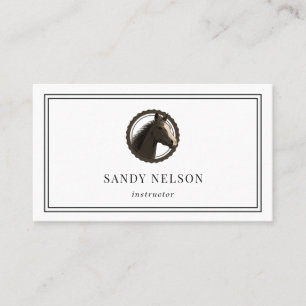 Rustic horse label ranch riding trainer business card
