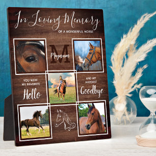 Rustic Horse Memorial Personalised Pet Loss Photo Plaque
