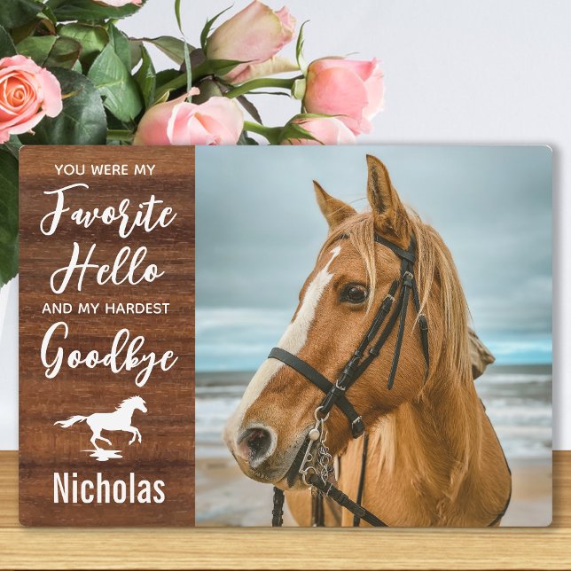 Rustic Horse Memorial Personalised Pet Photo Plaque (Creator Uploaded)
