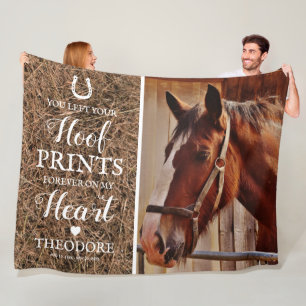 Rustic Horse Memorial - Pet Loss Fleece Blanket