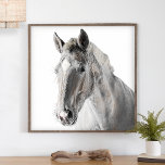 Rustic Horse Minimalist Modern Country Farmhouse Poster<br><div class="desc">Perfect for your rustic modern farmhouse home decor, these gorgeous posters (or printable digital downloads) feature a horse with a black-and-white minimalist look. The sheep also includes subtle watercolor / painted highlights of brown, light brown, and light pink. Choose your own poster size and shape, or select the instant download...</div>