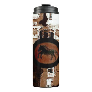 Rustic horse pattern thermal tumbler