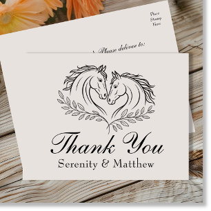 Rustic Horse Western Country Wedding Thank You Postcard