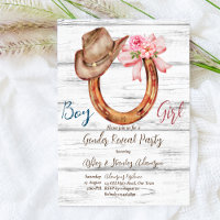 Rustic horseshoe gender reveal party