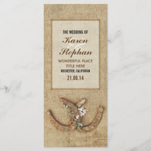 Rustic horseshoe wedding programs
