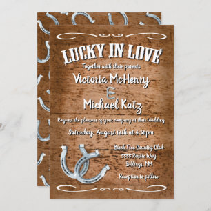 Rustic Horseshoe Western Wedding Invitations