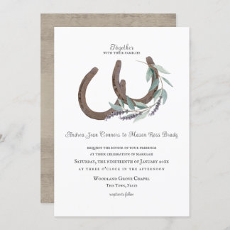 Rustic Horseshoes and Lavender Invitation