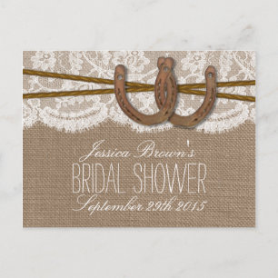 Rustic Horseshoes Bridal Shower Recipe Cards