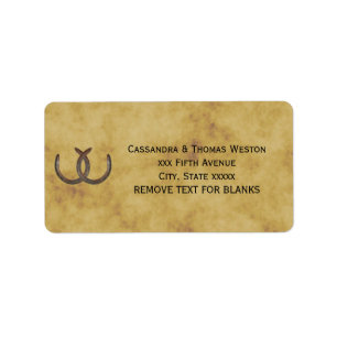 Rustic Horseshoes Distressed BG Address Label