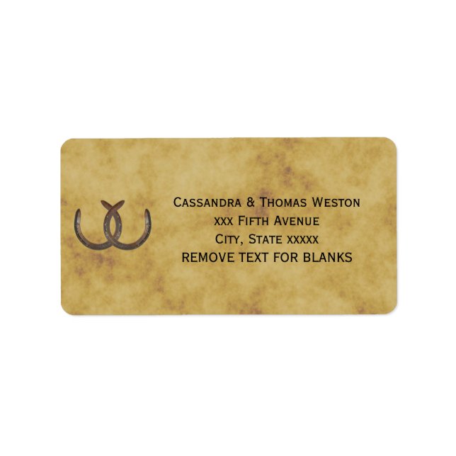 Rustic Horseshoes Distressed BG Address Label (Front)