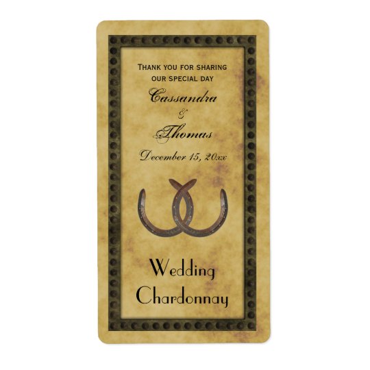 Rustic Horseshoes Distressed BG Bottle Labels