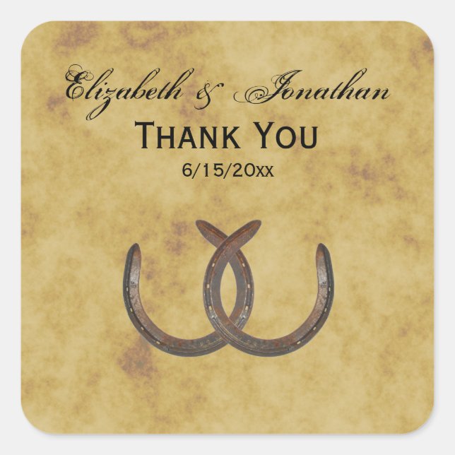 Rustic Horseshoes Distressed BG Envelope Seals (Front)
