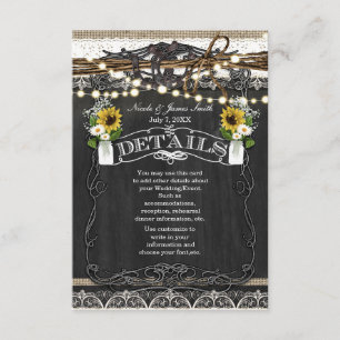 Rustic Horseshoes & Flowers Country DETAILS Card