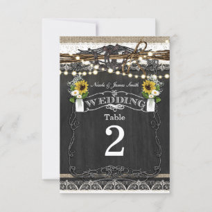 Rustic Horseshoes & Flowers Country Table Numbers