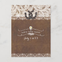 Rustic Horseshoes & Lace Country SAVE THE DATE