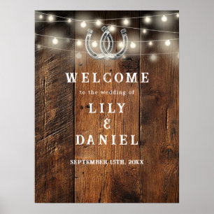 Rustic Horseshoes Western Wedding Welcome Sign