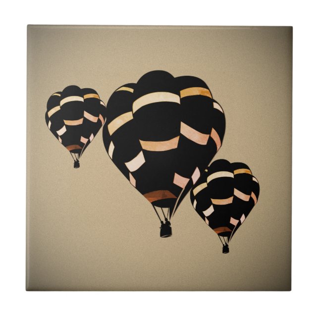 Rustic Hot Air Balloons Ceramic Tile (Front)