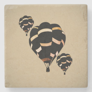 Rustic Hot Air Balloons Stone Coaster