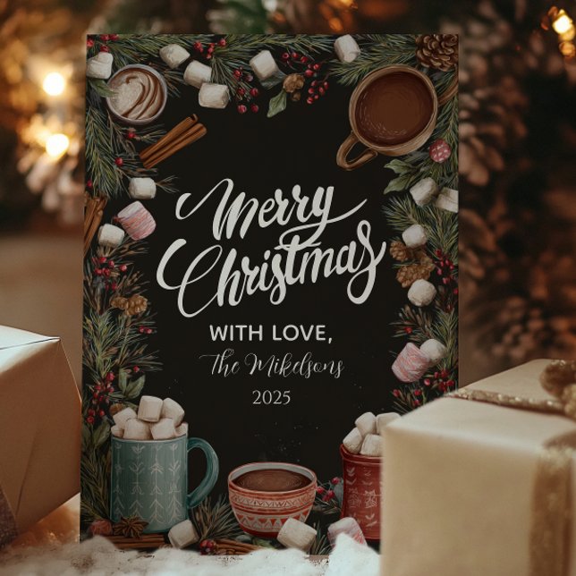 Rustic Hot Chocolate Christmas Holiday Card (Creator Uploaded)