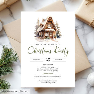Rustic House Minimalist Scandinavian Style Xmas Invitation