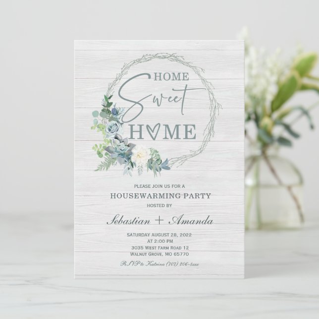 Rustic House Warming Invitation Template (Standing Front)