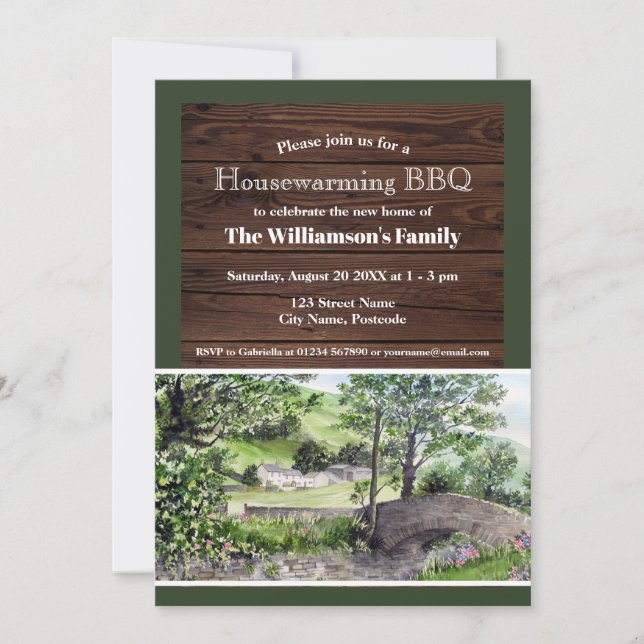 Rustic Housewarming Farmhouse near Thirlmere Invitation (Front)