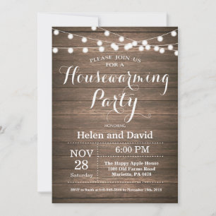 Rustic Housewarming Party Home Sweet Home Invitation