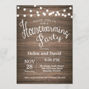 Rustic Housewarming Party Home Sweet Home Invitation