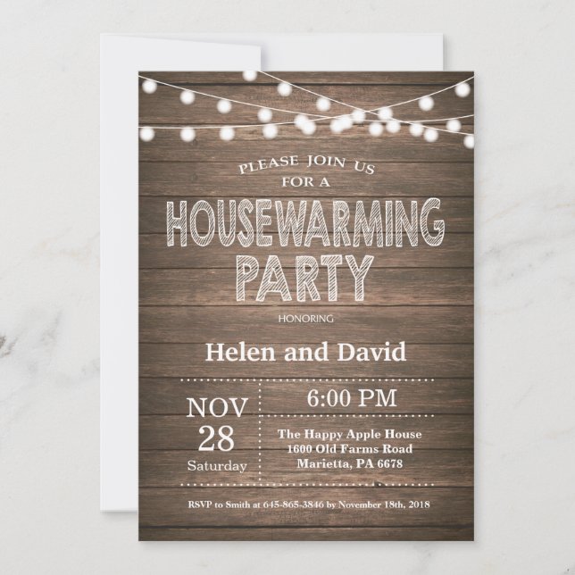Rustic Housewarming Party Home Sweet Home Invitation (Front)