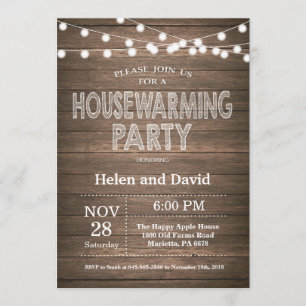 Rustic Housewarming Party Home Sweet Home Invitation