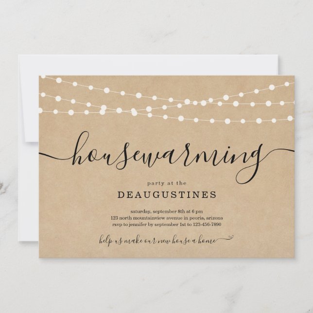 Rustic Housewarming Party Invitation (Front)