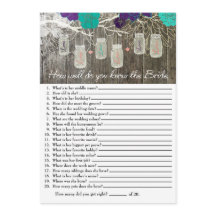 Rustic How well do you know the Bride Game