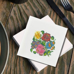 Rustic Hungarian flowers Napkin
