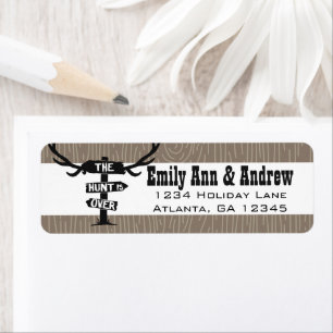 Rustic Hunt is Over Barnwood Return Address Label