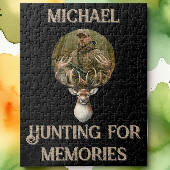 Rustic Hunter Deer Antler Memories Photo Jigsaw Puzzle (Creator Uploaded)
