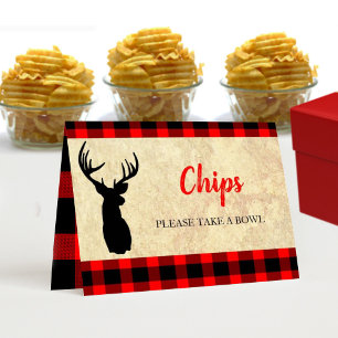 Rustic Hunting Buffet Food Label Table Numbers