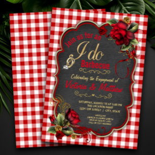 Rustic I Do Barbecue Engagement Party Invitation