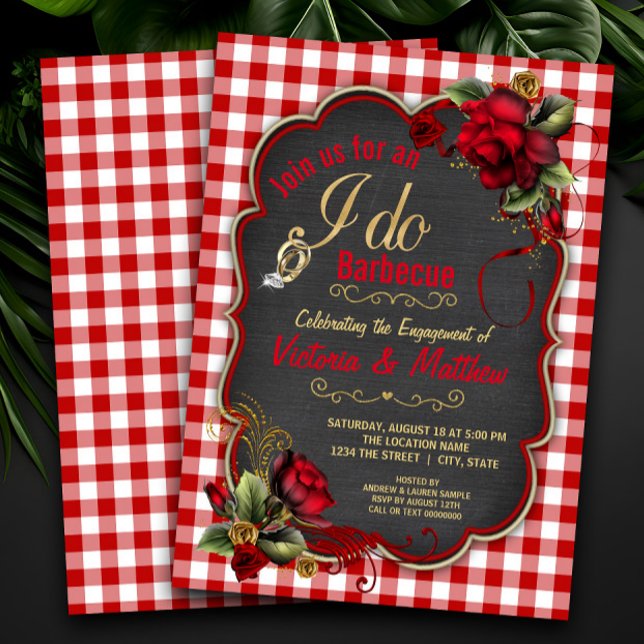 Rustic I Do Barbecue Engagement Party Invitation (Cute I do Barbecue engagement party invitation. Simply add your event details.)