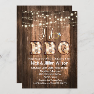 Rustic I DO BBQ Couples Shower Invitation
