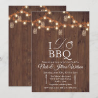 Rustic I DO BBQ Couples Shower Invitation